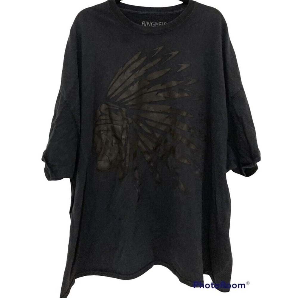 SHIRT Native American First Nations MEN PLUS SIZE 5XL By Ring Of Fire Black Big